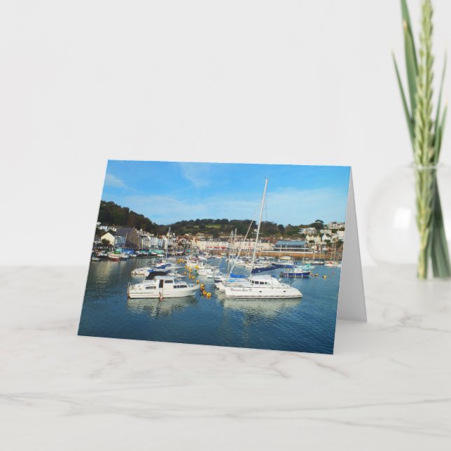 St Aubin's harbour Holiday Card (Front)