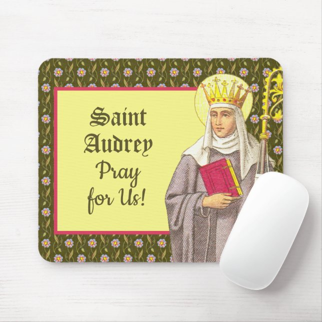 St. Audrey (Etheldreda) (P 003) Mouse Mat (With Mouse)