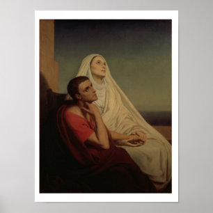 St. Augustine and his mother St. Monica, 1855 Poster