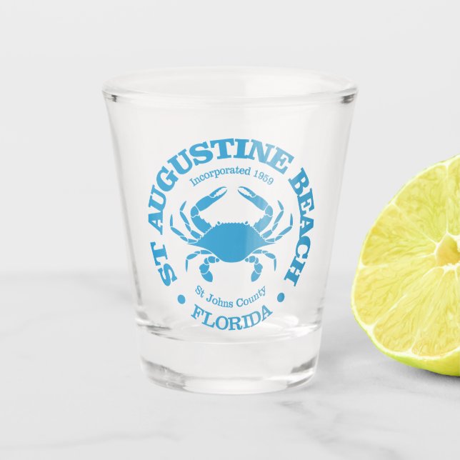 St Augustine Beach (crab) Shot Glass (Front)