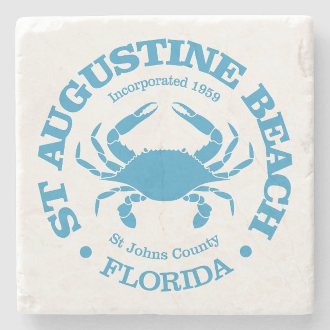 St Augustine Beach (crab) Stone Coaster (Front)