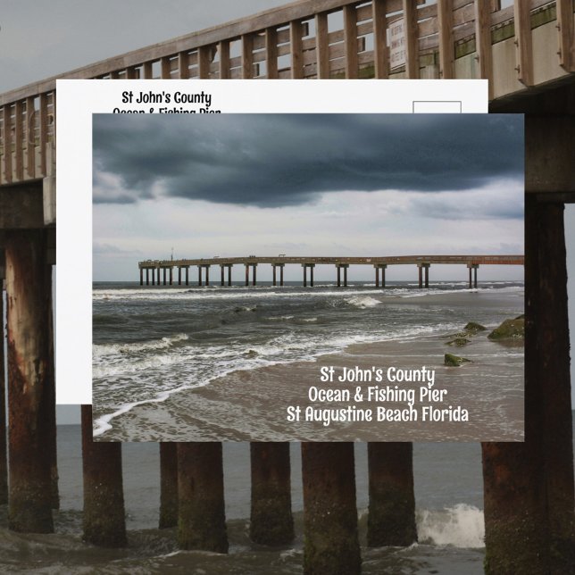 St Augustine Beach FL Pier Photographic Postcard (Creator Uploaded)