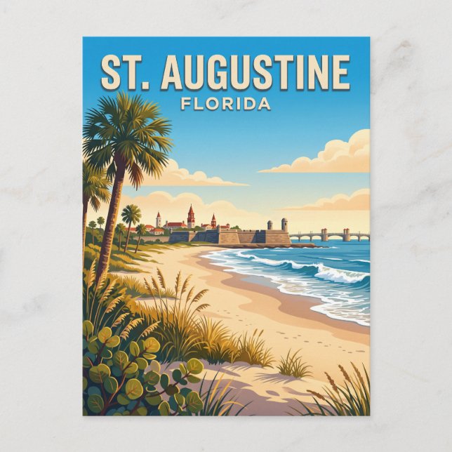 St. Augustine Beach Florida Postcard (Front)
