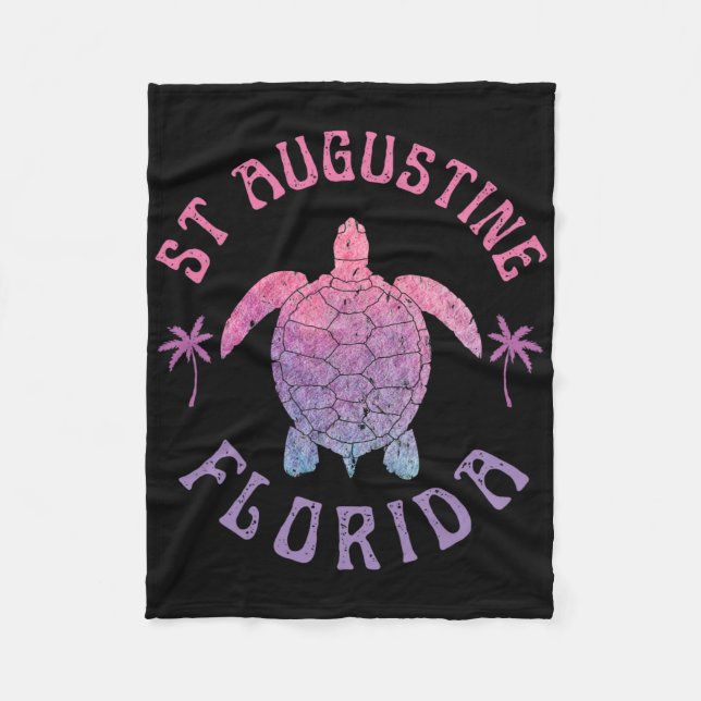 St Augustine Beach Florida Sea Turtle Summer Vacat Fleece Blanket (Front)