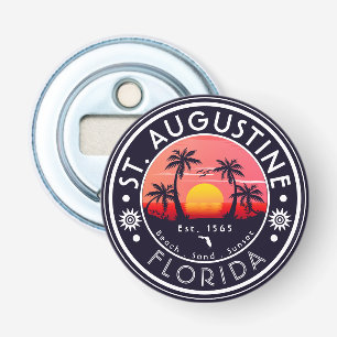 St Augustine beach Florida Sunset Beach Palm Tree Bottle Opener