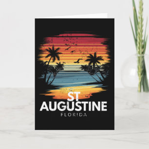 St Augustine Beach Florida Surfboard Surfing Vinta Card