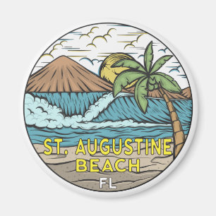 St Augustine Beach Florida Vintage Magnet