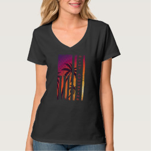St Augustine Beach Vacation Florida Sunset Palm Us T-Shirt