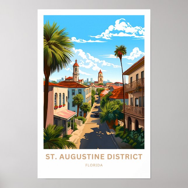 St. Augustine District Florida Travel Print (Front)