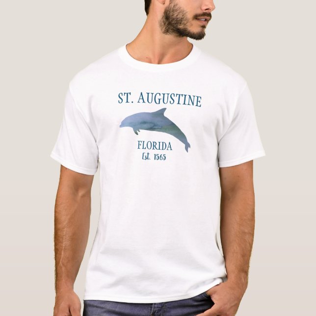 St Augustine EST 1565 Beach Dolphin T-Shirt (Front)