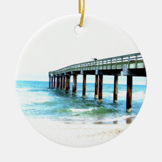 St. Augustine Fishing Pier Ceramic Tree Decoration