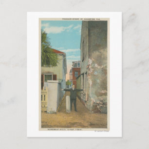 St. Augustine, FL - View of Treasury Street & Postcard