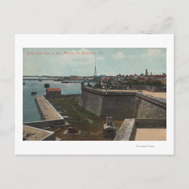 St. Augustine, Florida - Aerial of Ft. Marion Postcard (Front)