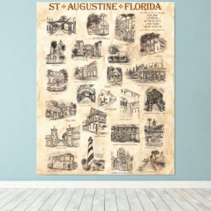 St Augustine, Florida Art Poster Canvas Print