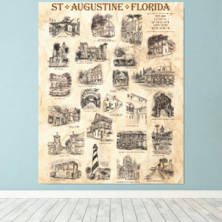 St Augustine, Florida Art Poster Canvas Print
