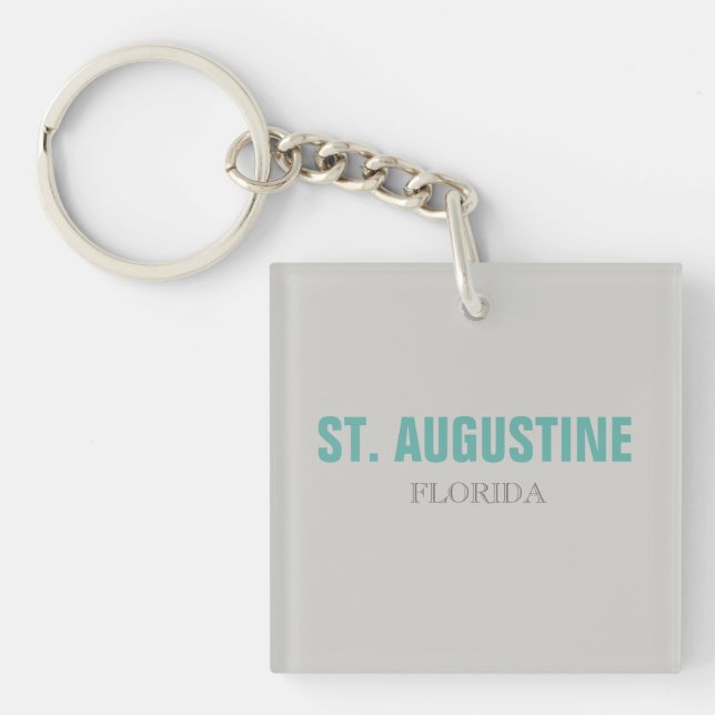 St Augustine Florida Beach Coastal Key Ring (Front)