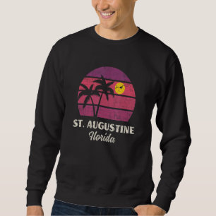 St Augustine Florida Beach Vacation Retro Summer V Sweatshirt