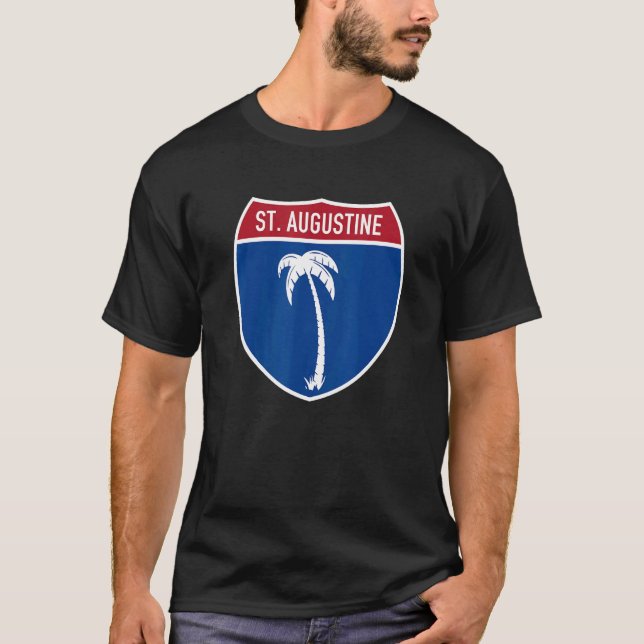 St Augustine Florida FL Highway Vacation Souvenir T-Shirt (Front)