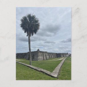 St. Augustine Florida Historic Fort Coastal Landsc Postcard