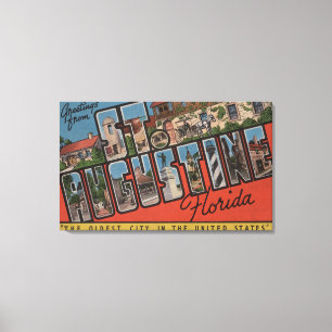 St. Augustine, Florida - Large Letter Scenes 2 Canvas Print