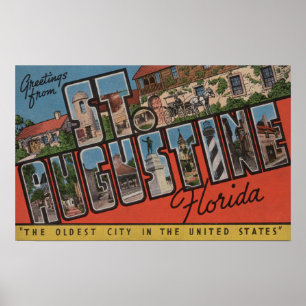 St. Augustine, Florida - Large Letter Scenes 2 Poster