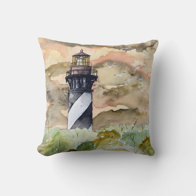 St Augustine Florida Lighthouse lighthouses pillow (Front)