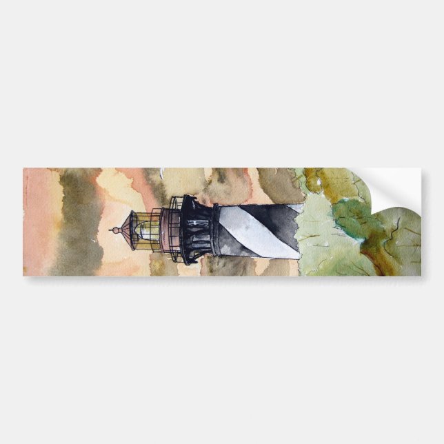 St Augustine Florida lighthouse painting Bumper Sticker (Front)