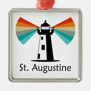 St. Augustine Florida Lighthouse Rainbow Metal Tree Decoration