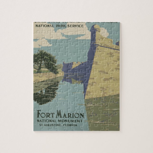 St. Augustine Florida Spanish Fort Poster Jigsaw Puzzle (Vertical)