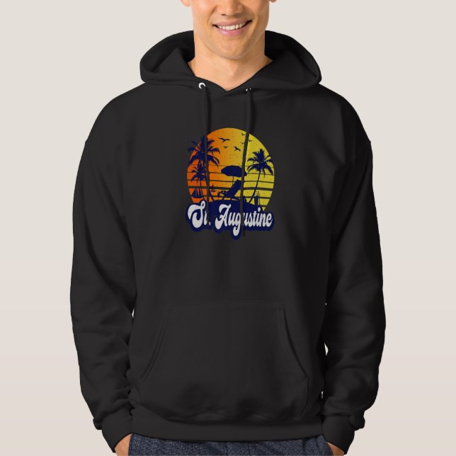 St. Augustine Florida Sunset Beach Retro Premium Hoodie (Front)