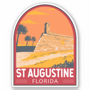 St Augustine Florida Travel Art Vintage