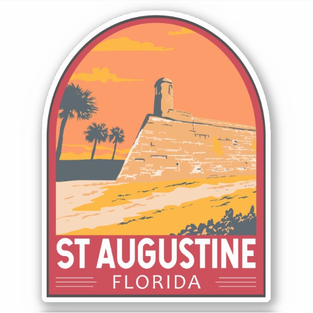 St Augustine Florida Travel Art Vintage (Front)