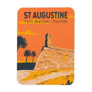St Augustine Florida Travel Art Vintage Magnet