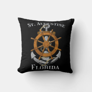 St. Augustine Florida Vacation Nautical Anchor Hel Cushion