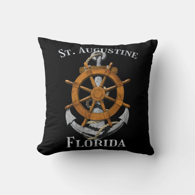 St. Augustine Florida Vacation Nautical Anchor Hel Cushion (Front)