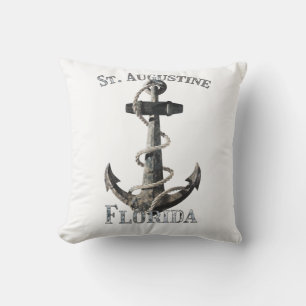 St. Augustine Florida Vacation Nautical Anchor Sai Cushion
