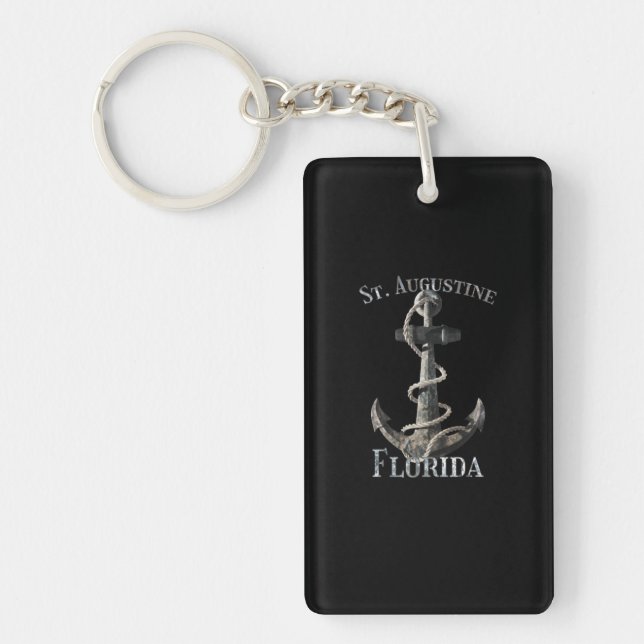 St. Augustine Florida Vacation Nautical Anchor Sai Key Ring (Front)