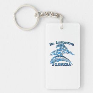 St. Augustine Florida Vacation Tribal Dolphins Key Ring