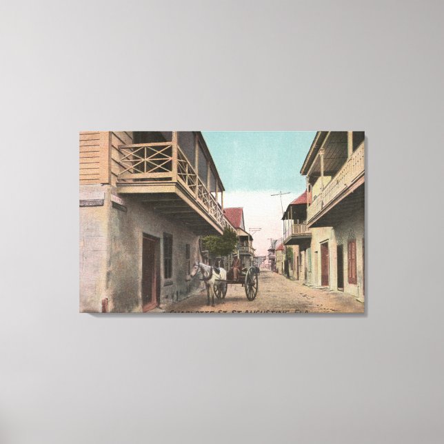 St. Augustine, Florida - View of Charlotte St Canvas Print (Front)