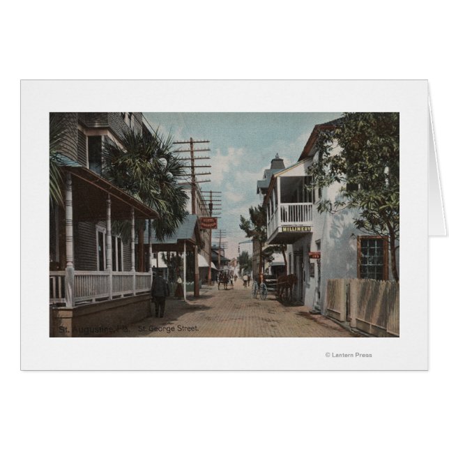 St. Augustine, Florida - View of St. George St. (Front Horizontal)