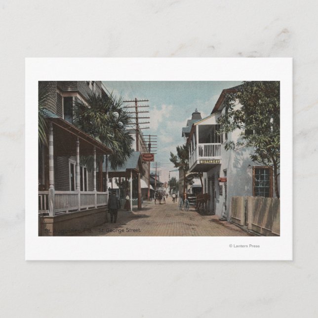 St. Augustine, Florida - View of St. George St. Postcard (Front)