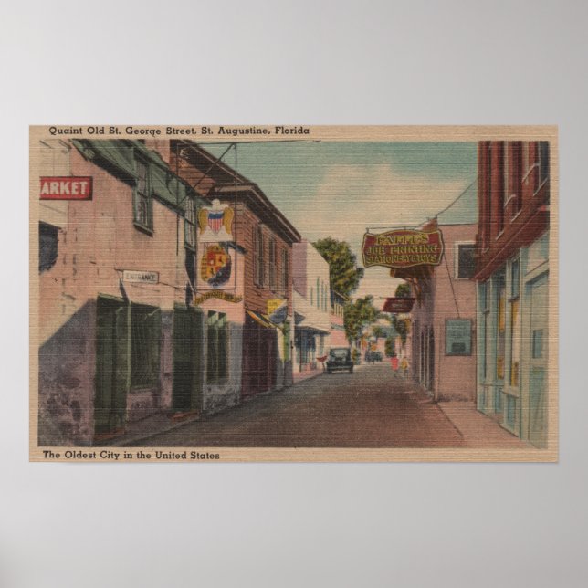 St. Augustine, Florida - View of St. George St. Poster (Front)