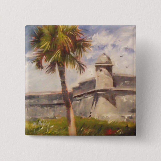 St. Augustine Fort - Castillo de san Marcos 15 Cm Square Badge (Front)
