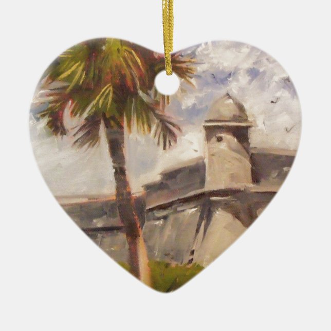 St. Augustine Fort - Castillo de san Marcos Ceramic Tree Decoration (Front)