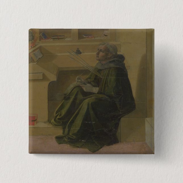 St. Augustine in his Study (predella of the Barbad 15 Cm Square Badge (Front)