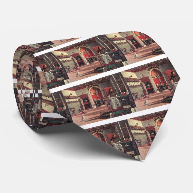 St. Augustine in His Study - Vittore Carpaccio Tie (Rolled)