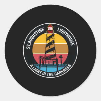 St Augustine Lighthouse A Light In The Darkness Fl Classic Round Sticker