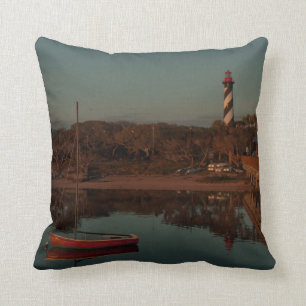 St. Augustine Lighthouse Beach Colour & Monochrome Cushion