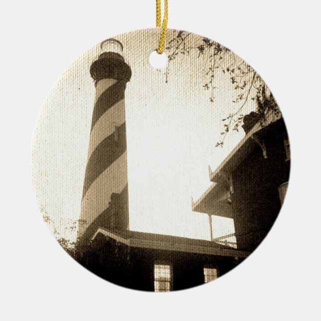 St. Augustine Lighthouse Ceramic Tree Decoration (Front)