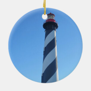 St Augustine Lighthouse on a  Ceramic Tree Decoration